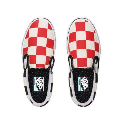 Vans Big Checker ComfyCush Slip-On - Çocuk Slip-On Ayakkabı (Siyah Kırmızı)